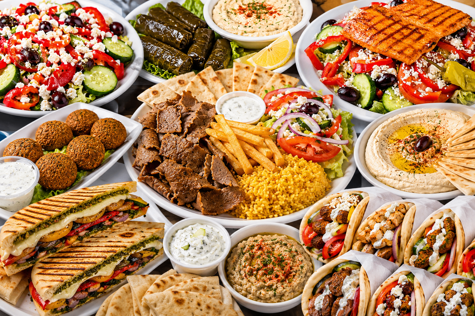 Greek mezze spread
